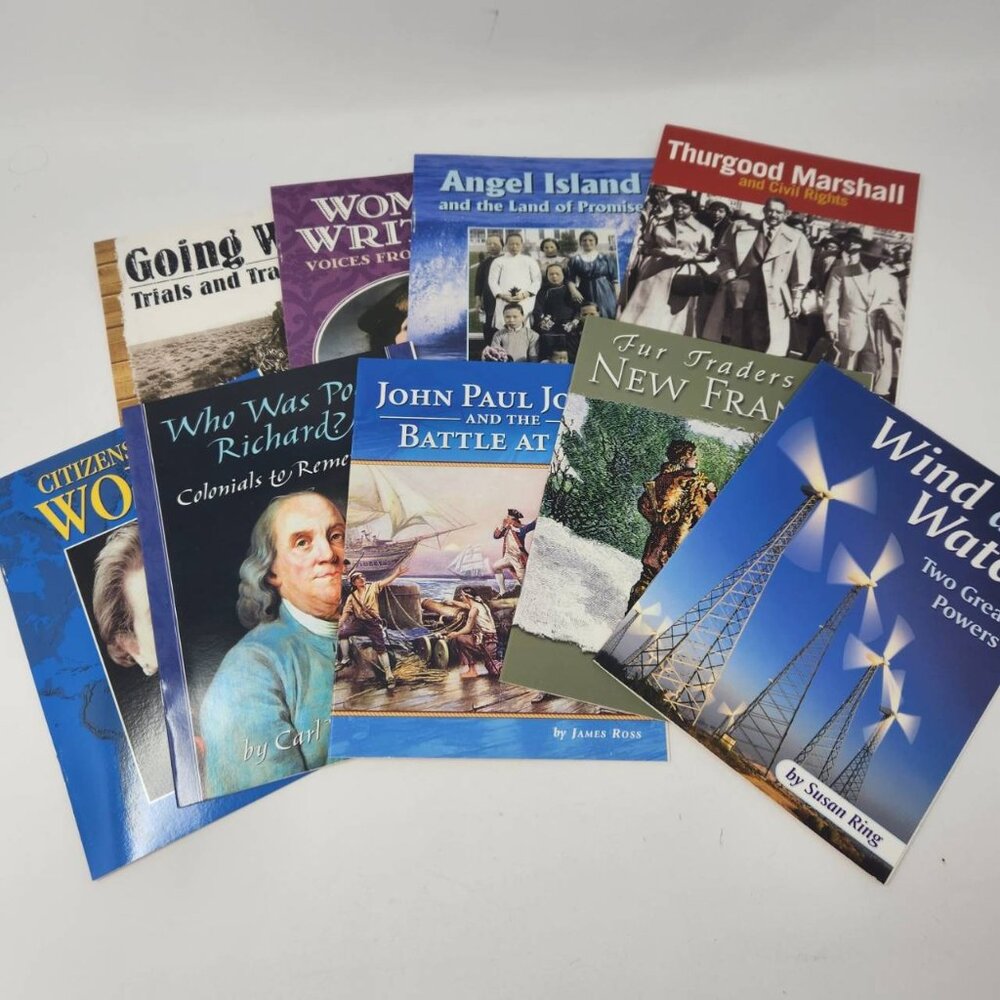 Set Of 9 Houghton Mifflin Paperbacks: Historical & Biographical Books
